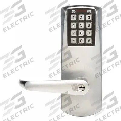 POWERPLEX Electronic Keyless Lock: 2 1/4 in Door Thick - Max, Push Button - Electronic Keyless Access Deadbolts