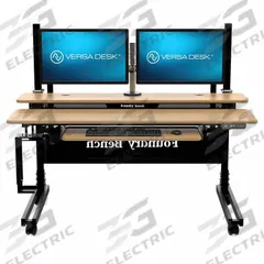 VERSADESK Standing Desk: Bamboo, Natural Bamboo, 48 in Overall Wd, 31 in Overall Dp, Steel, Black (MPN FB4830-BNB-APP). Key specifications — attr989930: Black; attr989931: Steel; attr989903: VERSADESK; attr989934: Built-In Charging Ports; attr989914: Bamboo; attr989916: Natural Bamboo.