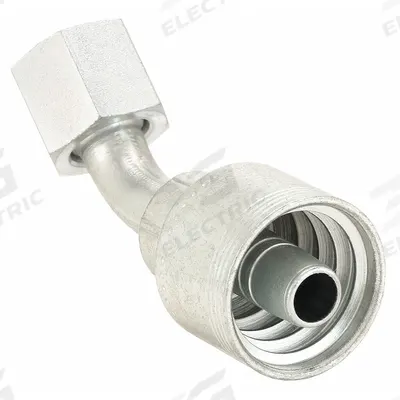 Parker Hydraulic Crimp Fitting: Steel x Steel, 45° Elbow, -6 For Hose Dash Size - Parker Crimp Hydraulic Hose Fittings with ORS Connection