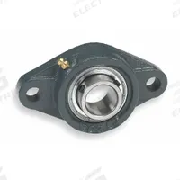 DAYTON 2 Bolt Flange Bearing: Radial Ball, 1 in Bore, Cast Iron, Set Screws, 4 7/8 in Lg, Rhombus (MPN 3FCV3). Key specifications — Bore Type: Cylindrical; Brand: DAYTON; Lubricant Material: NLGI #2 Equivalent; Mounting Bolt Size: 7/16 in; Split Housing: Not Split; System of Measurement: Inch.
