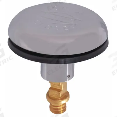 APPROVED VENDOR Drain Stopper: Plastic, Chrome-Plated, Black - Stoppers & Plugs for Sink Drains