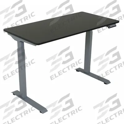 VICTOR Electric Sit-Stand Desk: Black, Steel/Wood, 48 in Overall Wd, 23 5/8 in Overall Dp - Programmable Adjustable-Height Desks