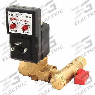 INGERSOLL RAND Timed Electric Auto Drain Valve: 1/4 in NPT Pipe, 1/4 in Drain, 1 gpm
