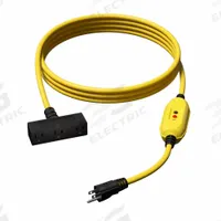 APPROVED VENDOR Line Cord GFCI: Auto Reset, 26 ft Lg, 12/3, 5-15P Plug, 15 A Current, 125V AC, 5-15R (MPN 875LE4). Key specifications — NEMA Plug Configuration: 5-15P; NEMA Receptacle Configuration: 5-15R; Brand: APPROVED VENDOR; Voltage: 125V AC.