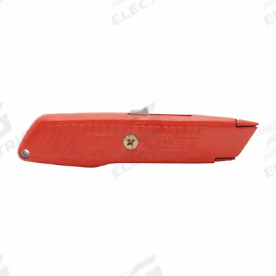 STANLEY Safety Knife: 6 in Overall Lg, Textured, 1 1/4 in Overall Wd, Aluminum - Automatic Retracting Utility Knives