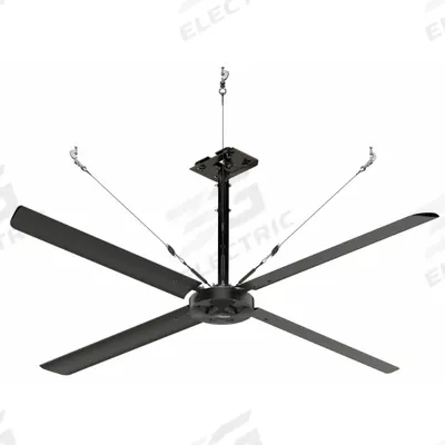 HUNTER INDUSTRIAL Ceiling Fan: 55,119 cfm Airflow, 10 ft Blade Dia, Variable Speeds, 240V AC - Industrial HVLS Ceiling Fans