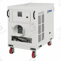 KWIKOOL Portable Air Conditioner: 3,000 sq ft – 3,600 sq ft, 60,000 BtuH, 230V AC, Cooling Only (MPN KPO5-21-3). Key specifications — Compatible Location: Indoor/Outdoor; Voltage: 230V AC; Includes Air Filter: Air Filter Included; Brand: KWIKOOL.