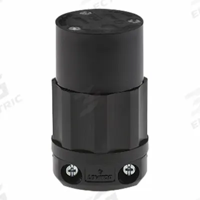 LEVITON Straight Blade Connector: 5-15R, 125V AC, 15 A, 2 Pole, 3 Wire, Black (MPN 5269-CB) - General Purpose Connectors