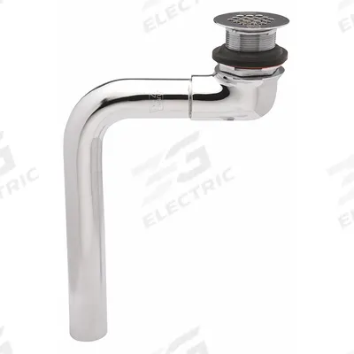 ZURN Sink Drain: Brass, Chrome, 1 1/4 in Overall Dia, Threaded - Sink Drains with Flat Strainer