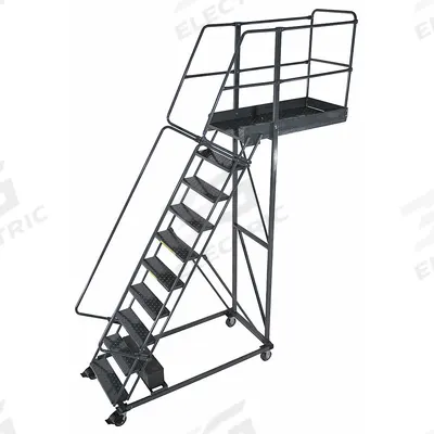 BALLYMORE Rolling Cantilever Ladder: 8.3 ft Platform Ht, Unassembled, Locking Casters - Unsupported Cantilever Ladders