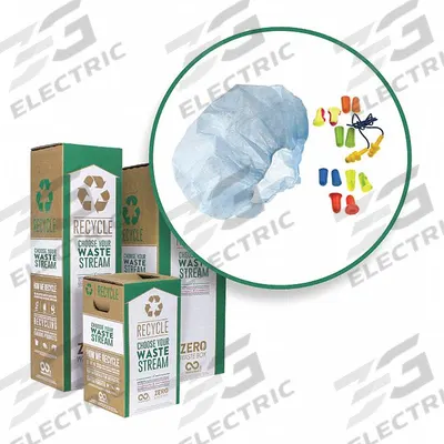 ZERO WASTE BOX Hair Nets/Ear Plugs Zero Waste Box: L, 37 in Overall Lg - Hairnet & Beard Net Prepaid Recycling