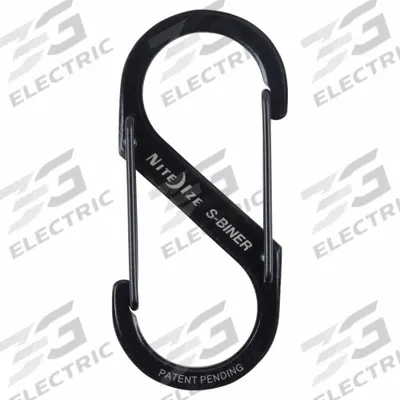 NITE IZE Double Carabiner: 25 lb Working Load Limit, Wire Gate - Load Rated S-Hook Double Snap Hooks
