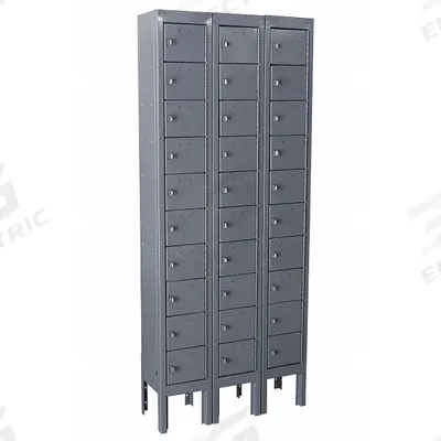 APPROVED VENDOR Cell Phone Locker: 27 in x 9 in x 66 in, 10 Tiers, 3 Units Wide, 30 Lockers - Full-Height Metal Cell-Phone Lockers