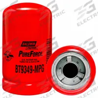 BALDWIN FILTERS Hydraulic Filter: Hydraulic Fluid, 2-12 Thread Size, Spin-On, 3 1/8 in Outside Dia (MPN BT9349-MPG). Key specifications — Media Material: Cellulose; Brand: BALDWIN FILTERS; Compatible Fluid Type: Hydraulic Fluid; Compatible Vehicle Make: Caterpillar; Thread Size: 2-12.