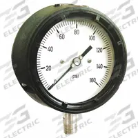 APPROVED VENDOR Industrial Pressure Gauge: 0 psi to 3,000 psi, White, 4 1/2 in Dial, 1/2 in NPT Male (MPN 36JV24). Key specifications — Brand: APPROVED VENDOR; Accuracy: ±1.0%; Dial Color: White; Gauge Wetted Parts: Stainless Steel; Case Material: Plastic; Vibration Resistance Properties: None; Pressure Range: 0 psi to 3,000 psi.