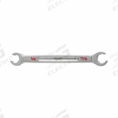 MILWAUKEE Flare Nut Wrench: Chrome Vanadium Steel, Chrome - SAE, Double End, Standard-Head, 6-Point Flare Nut Wrenches