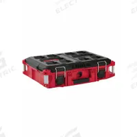 MILWAUKEE PACKOUT Tool Case: 22 1/8 in W x 16 3/16 in D x 6 1/2 in H, Plastic, Black/Red, 4 Dividers (MPN 48-22-8424). Key specifications — attr1120253: MILWAUKEE; attr1120340: Plastic; attr1120341: Red.