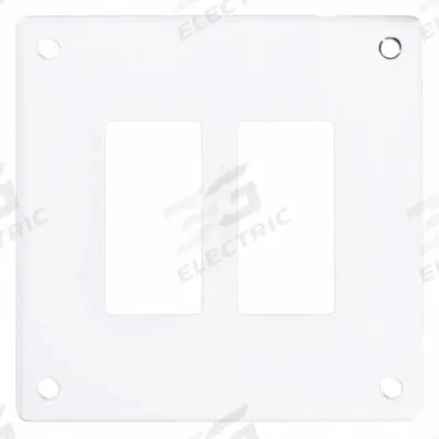 HUBBELL Wall Plate: Decorator-Rocker, 2 Gang, White - General Purpose Wall Plates