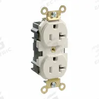 LEVITON Receptacle: Duplex, 5-20, Brown, 125V AC, 20 A, 2 Pole / 3 Wire (MPN M5362)