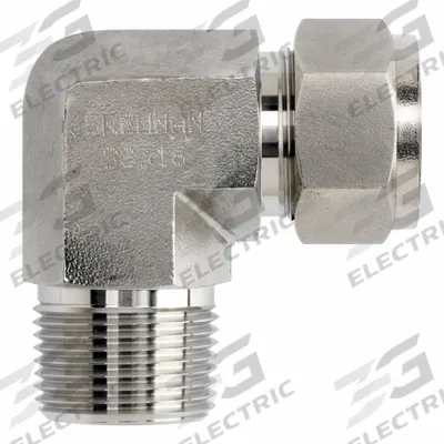 BRENNAN INDUSTRIES Compression Fitting Elbow: 1/2 in OD x 1/4 in Pipe Fitting Size - Clean & Bagged Single-Ferrule Stainless Steel Fittings