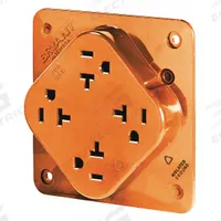 BRYANT Receptacle: Quad, 5-20, Orange, 125V AC, 20 A, 2 Pole / 3 Wire (MPN 21254IGO)