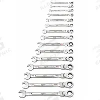 MILWAUKEE Combination Wrench Set: Alloy Steel, Chrome, 15 Tools, 1/4 in to 1 in Range of Head Sizes (MPN 48-22-9413). Key specifications — attr309581: Chrome; attr309580: Alloy Steel; attr309571: No; attr309583: No; attr309587: Yes; attr324931: MILWAUKEE; attr309569: 1/4 in to 1 in; attr309572: Tray.