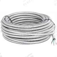 SOUTHWIRE Metal Clad Armored Cable: 12 AWG, 2 Conductors, Copper, 25 ft, Aluminum, Std, THHN (MPN 68580021). Key specifications — Brand: SOUTHWIRE.