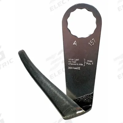 FEIN Oscillating Scraper Blade: 3 3/4 in Blade Wd, 4 3/4 in Blade Lg, Hooked - 12-Point Mounted Blades