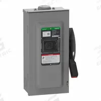 SCHNEIDER Safety Switch: Fusible, 100 A, Three Phase, 600V AC/DC, Galvanized Steel, Indoor/Outdoor (MPN VH363NRB). Key specifications — Brand: SCHNEIDER.