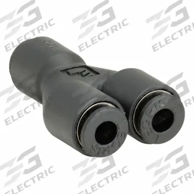 LEGRIS Push-Fit Wye Fitting: 5/32 in OD x 1/4 in OD x 5/32 in OD Size, 1 7/16 in Overall Lg - Nylon & Nickel-Plated Brass Tube Fittings