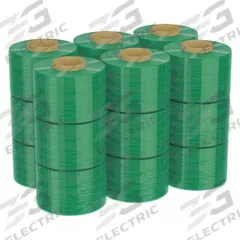 GOODWRAPPERS Stretch Wrap Film: 60 ga Gauge, 3 in Overall Wd, 1,000 ft Overall Lg, 1-Side, 18 PK (MPN 15A862). Key specifications — Brand: GOODWRAPPERS; Color: Light Green.