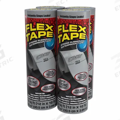FLEX SEAL Roof Repair Tapes, Tools & Supplies: 12 in W, 10 ft L, 39 mil Thick, Gray - Roof Tapes