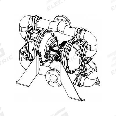 SANDPIPER Air Operated Double Diaphragm Pump: Stainless Steel Body, 3 in, Flange Connection - Stainless Steel Housing AODD Pumps