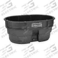 RUBBERMAID COMMERCIAL PRODUCTS Stock Tank: 150 gal, 58 in x 39 in x 25 in, 47 in x 29 in, Plastic (MPN FG424500BLA). Key specifications — attr1188088: RUBBERMAID COMMERCIAL PRODUCTS; attr1188100: BPA Free.