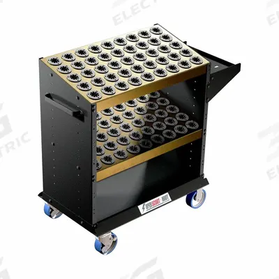 HUOT Tool Holder Cart: For HSK63A Taper - Heavy-Duty CNC Toolholder Carts