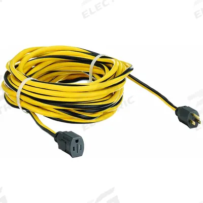 APPROVED VENDOR Extension Cord: Outdoor Use, 50 ft Lg, Outlet, 5-15P, 12/3, SJTW - Outdoor Extension Cords with Single Outlet