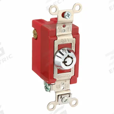 BRYANT Wall Switch: Locking Switch, 3-Way, Maintained, Silver, 120/277V AC - Locking Wall Switches