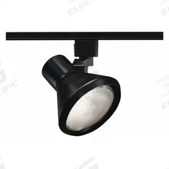 Track Lighting Head: Incandescent, Flared Shape, 120 W, 6 in Dia, 5 7/8 in Lg, Black (MPN R550 BL). Key specifications — Brand: JUNO LIGHTING; Lighting Technology: Incandescent; Housing Color: Black.