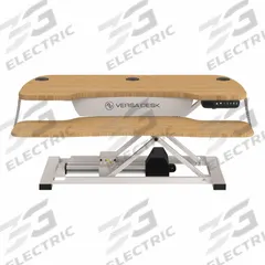 VERSADESK Standing Desk Converter: Electronic, Bamboo, Wood, 36 in Overall Wd, 24 in Overall Dp (MPN VDPPE3624-WNB). Key specifications — Desktop Material: Wood; Brand: VERSADESK; Desktop Color: Bamboo.