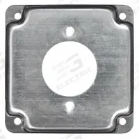 RACO Electrical Box Cover: 2 Gangs, Crushed Corner, For Square Box Shape, Galvanized Zinc (MPN 801C). Key specifications — Brand: RACO; For Box Shape: Square; Material: Galvanized Zinc; Cover Design: Crushed Corner.