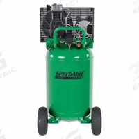 SPEEDAIRE Air Compressor: Splash Lubricated, 30 gal, Vertical, 2 hp, 6.2 cfm @ 90 psi, 120V AC, 15A (MPN C303G). Key specifications — attr48686: Splash Lubricated; attr48685: 120V AC; attr48678: 15A; attr48688: Pump is shipped full of oil; attr48671: SPEEDAIRE; attr124308: Standard (75 dBA or more).