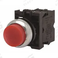 EATON Extended Push Button: Red, 22 mm Mounting Size, Non-Metallic, Momentary (MPN M22-DLH-R). Key specifications — Brand: EATON; Action: Momentary; Series: M22; Push Button Material Type: Non-Metallic.