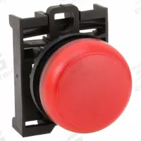 EATON Pilot Light Head: 22 mm Panel Mounting Hole Dia, Red, Smooth, LED, M22 Series (MPN M22-L-R). Key specifications — Brand: EATON; Compatible Lamp Module Type: LED Module; Compatible with Series: M22.