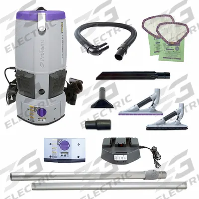 PROTEAM Backpack Vacuum: 58 cfm Air Flow, 17.5 lb Wt, 64 dB Sound Level - Cordless Backpack Vacuums