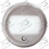 ECCO Dome Light: Round, 12-24V DC, LED, Clear, White, 5 1/8 in Overall Dia, 5 1/8 in Overall Lg (MPN EW0204). Key specifications — Lens Color: Clear; Mount Type: Fastener; Electrical Connection: Blunt Cut Wires; Housing Color: White; Brand: ECCO; Operating Voltage: 12-24V DC; Mount Style: Surface.