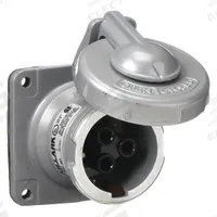 HUBBELL Pin and Sleeve Receptacle: Gray, 250V DC/600V AC, Three Phase, 30 A, 3 Pole, 3 Wire (MPN VR331). Key specifications — Brand: HUBBELL.