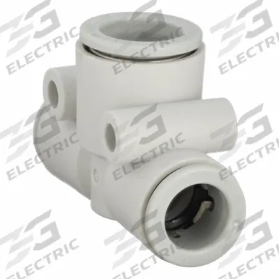 SMC Push-Fit Tee Fitting: 10 mm OD x 10 mm OD x 12 mm OD Size, Polybutylene Terephthalate - Polybutylene & Brass Tube Fittings