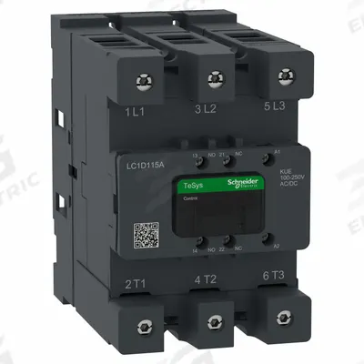 SCHNEIDER Contactor: Non-Reversing, 3 Poles, 3NO Contacts, 115 A - Non-Reversing IEC Contactors