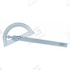 INSIZE Manual-Reading Protractor: 11 13/16 in Blade Lg, 0°to 180°, 1° Graduations, +/-0.3° Accuracy (MPN 4799-1200). Key specifications — attr1182193: Stainless Steel; attr1182194: +/-0.3°; attr1182195: 11-13/16 in; attr1182198: 1°; attr1182218: INSIZE.