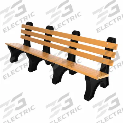 ULTRASITE Outdoor Bench: Comfort Park Avenue, 96 in Overall Lg, 33 1/2 in Overall Ht - Vandal Resistant Resinwood Benches